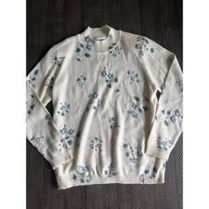 Alfred Dunner Cream Floral Sweater